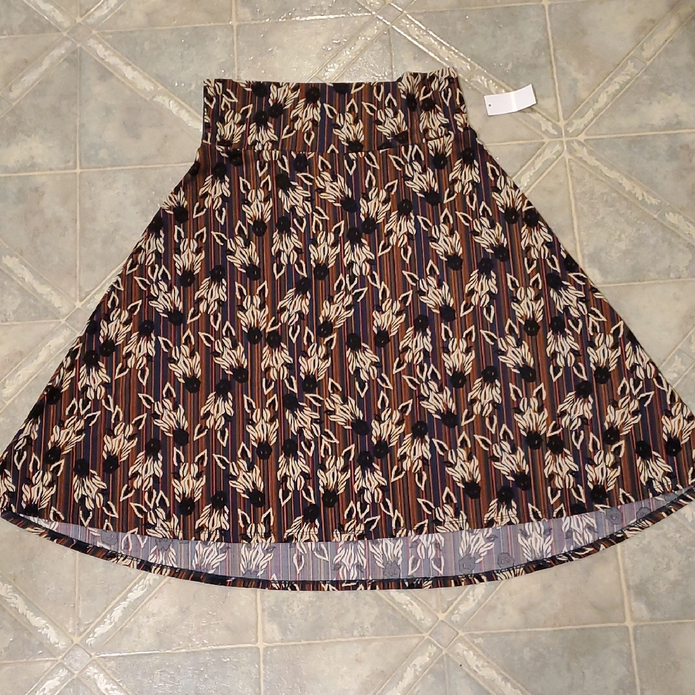 NWT LuLaRoe Elegant Brown Zebra Print Azure Women's Skirt